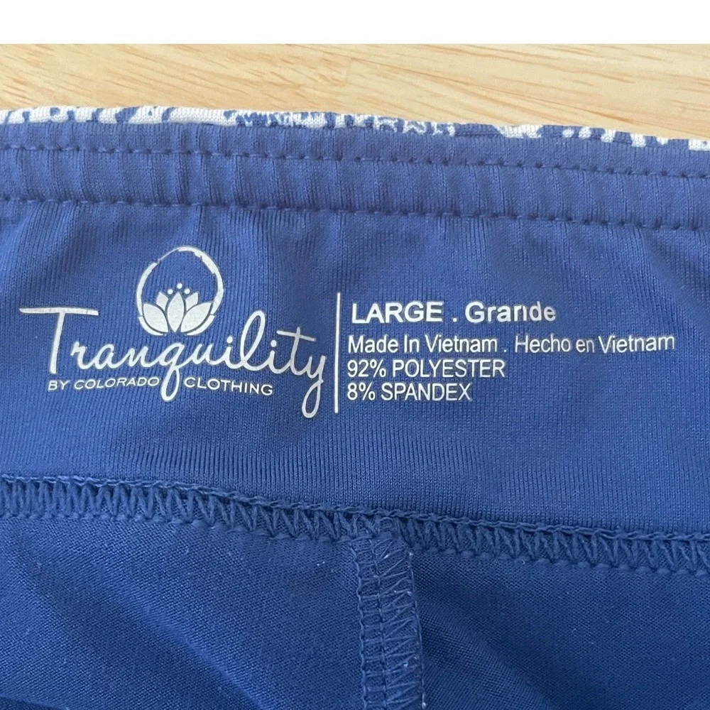 Tranquility by Colorado Clothing‎ Women's L Fern Print Skirt Blue White Active
